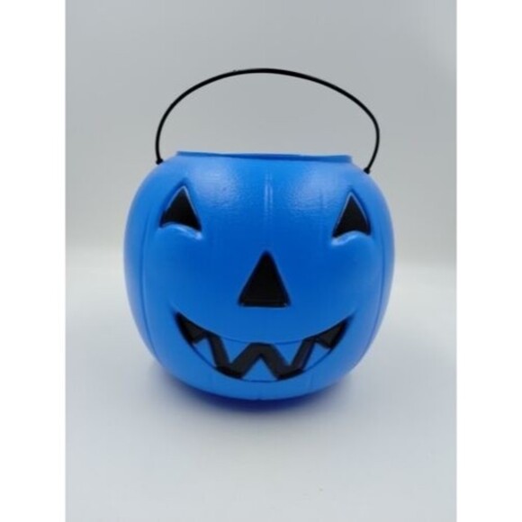 General Foam Plastics Blue Pumpkin Pail Bucket Blowmold USA Halloween VI… - Picture 1 of 10